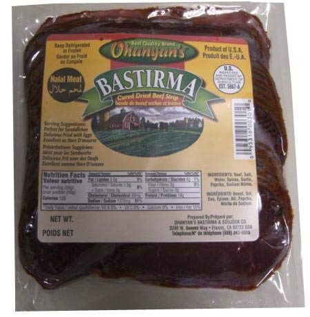 Bastirma-Cured dried beef SLICED Strips approx. 0.5lb