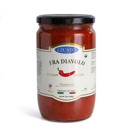 Giusto Sapore Traditional Italian Pasta Sauce 24oz - 6 Pack- All Natural Non GMO Italian Premium Gourmet Brand - Made in Italy and Family Owned (Fra Diavolo)