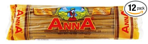 Anna Whole Wheat Fettuccine #6 1 Pound Bags (Pack of 12)