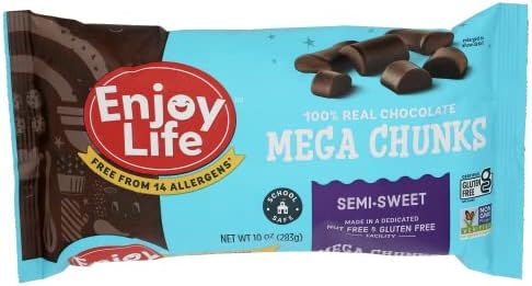 Enjoy Life Mega Chunks Gluten Free Non-GMO Semi-Sweet Chocolate -- 10 oz Each / Pack of 3