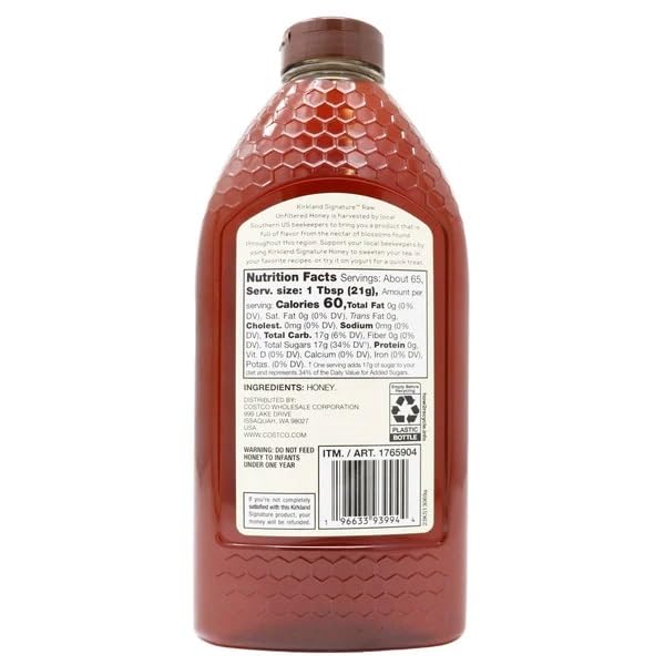 Kirkland Signature Southern US Raw Unfiltered Honey 48 Ounce