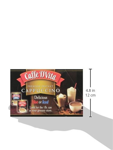 (24 Pack) Caffe D'Vita English Toffee Cappuccino Mix - Instant Cappuccino Mix Gluten Free No Cholesterol No Hydrogenated Oils 99% Caffeine Free Flavored Instant Coffee - 0.5 Oz Packets