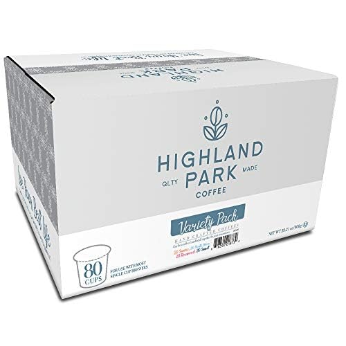 Highland Park Coffee Single Serve Coffee Pods Compatible with Keurig K Cup Brewers Variety Pack 80 Count