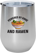 Ramen Lover Silver Edition Wine Tumbler 12oz - Powered by game - Food Lovers chicken pumpkin vegan pantry spicy noodles