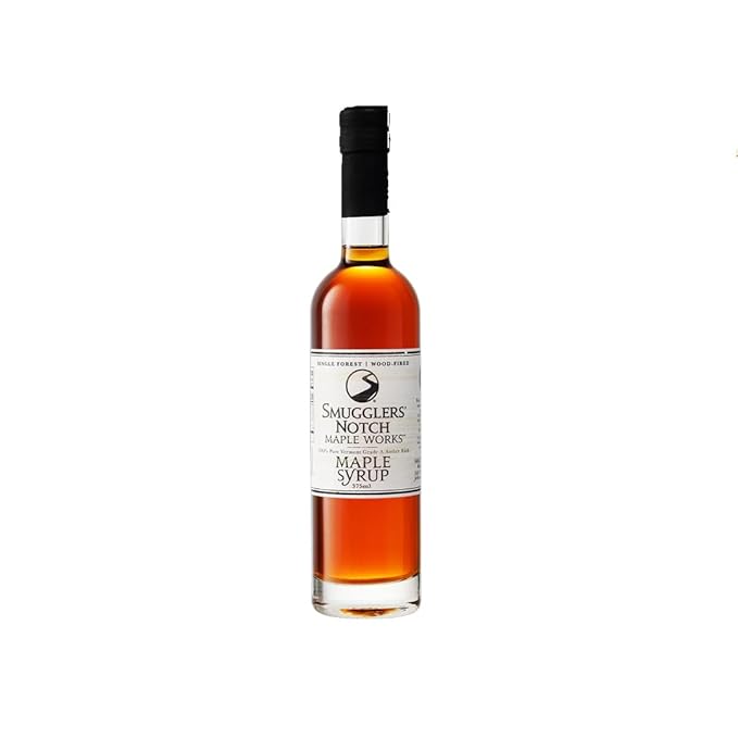 Smugglers’ Notch Maple Works – Single Forest Wood Fired – 100% Pure Vermont Maple Syrup – Natural Sweetener &amp Gluten Free – Rich Taste – Waffles and Pancakes Cocktails Marinades 12.68 Fl Oz. (3