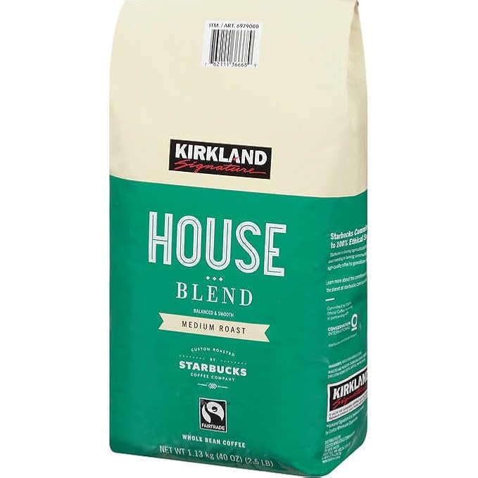 Signature's Kirkland Starbucks Bean Coffee Medium Roast House Blend 32 Ounce