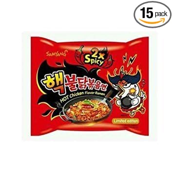 Samyang 2X Spicy Hot Chicken Flavor Ramen 15Pack (140 g Each) Wdfgw