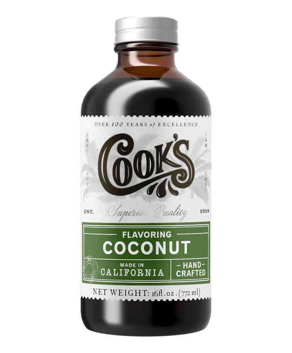 Cook's Coconut Flavoring for Cakes Cookies Pastries Ice Creams Smoothies 16 oz