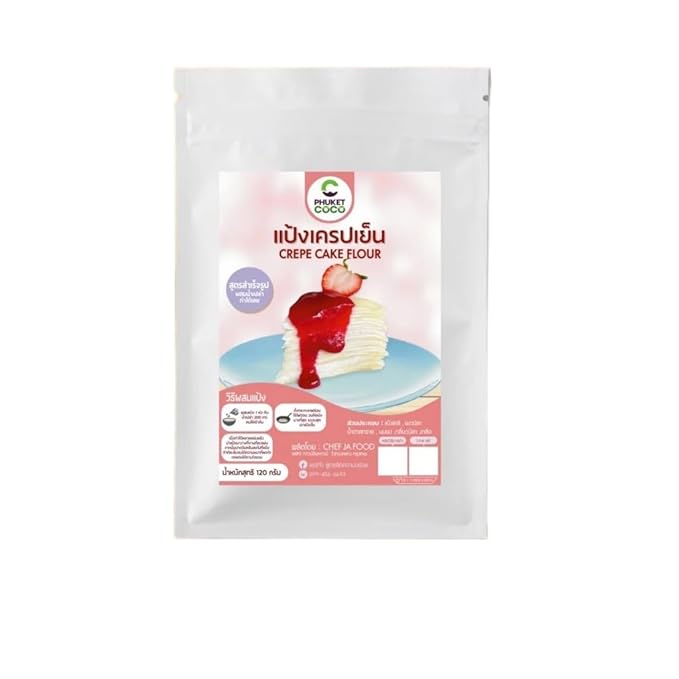 เชฟจ๋า Vanilla Flavored Cold Crepe Mix Easy Just-Add-Water Baking Base Professional Flour Blend for Delicate Dessert Wraps and Pastries (150g)