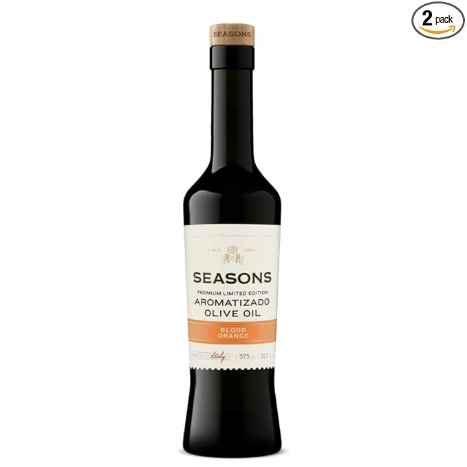 Seasons Blood Orange Infused Olive Oil – Zesty &amp Citrusy Perfect for Salads Roasted Vegetables and Baking (2 Pack)