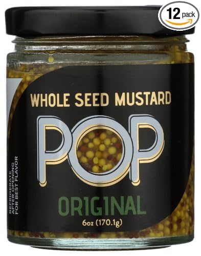 Pop Mustards Whole Seed Original 6 oz (Pack of 12)