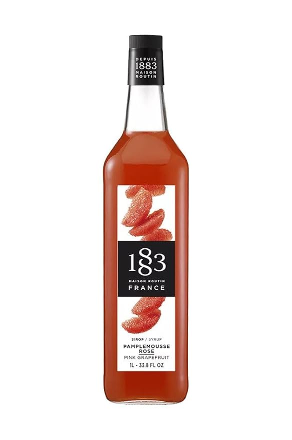 1883 Pink Grapefruit Syrup for Drinks Made in France 1 Liter Glass Bottle