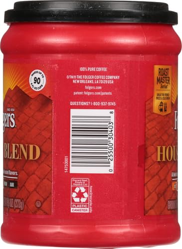 Folgers House Blend Ground Coffee Medium Roast 9.6 Ounce (Pack of 3)