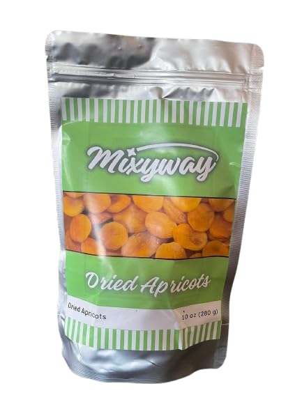 Mixyway Dried Turkish Extra Large Size Apricots in Doypack 10 Oz (280 Grams). Healthy No Sugar Added Non GMO Gluten Free Halal Kosher Vegan All Natural Dried Fresh Apricot 2024 Summer Harvest. (