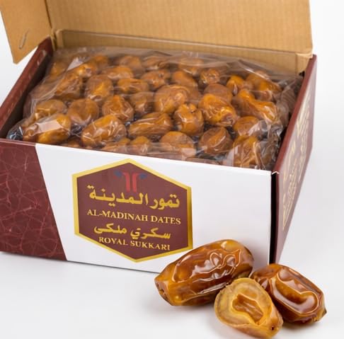 Royal Sukkari Dates from Al Madinah Saudi Arabia – Premium Soft &amp Moist Whole Dates Naturally Sweet Family Size Box for Ramadan Gifting &amp Daily Enjoyment (1.5 kg)
