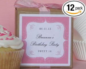 Personalized Cupcake Mix Favors (Set of 12)- Bella Chocolate