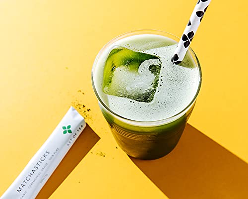 Art of Tea | Matcha Powder | Organic Japanese Ceremonial Matchasticks | 12 Count Single Serve Packets | Matcha Shaker Bottle Included