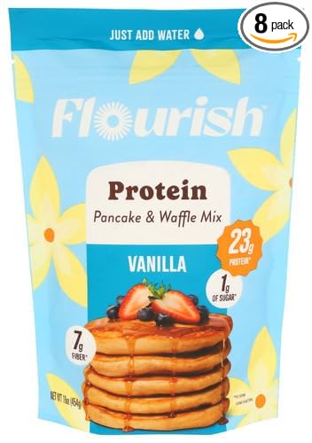 Generic F.lourish Mix Pancake &amp Waffle Vanilla Protein 16 oz (Pack of 8)