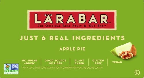 Larabar Apple Pie Gluten Free Vegan Fruit &amp Nut Bar 1.6 oz Bars 16 Ct