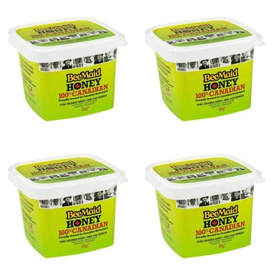 BeeMaid Creamed Honey 2 Kilograms/4.4 Pounds (4 Pack) (Imported from Canada)