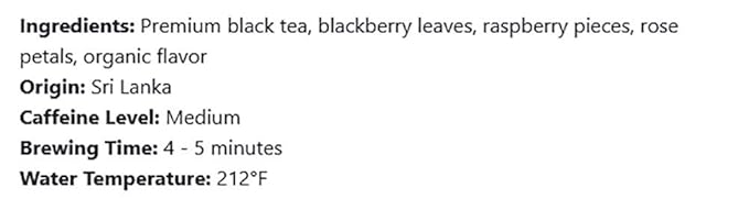 Elmwood Inn Fine Teas Raspberry Black Tea 16-Ounce Pouch