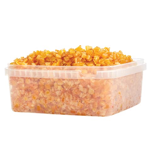 Amifruit Candied Orange Peel Cubes 2.2 lb. Ready To Eat Orange Peel Cubes Slowly Candied In Sugar Syrup Gluten Free GMO Free Trans Fat Free Kosher