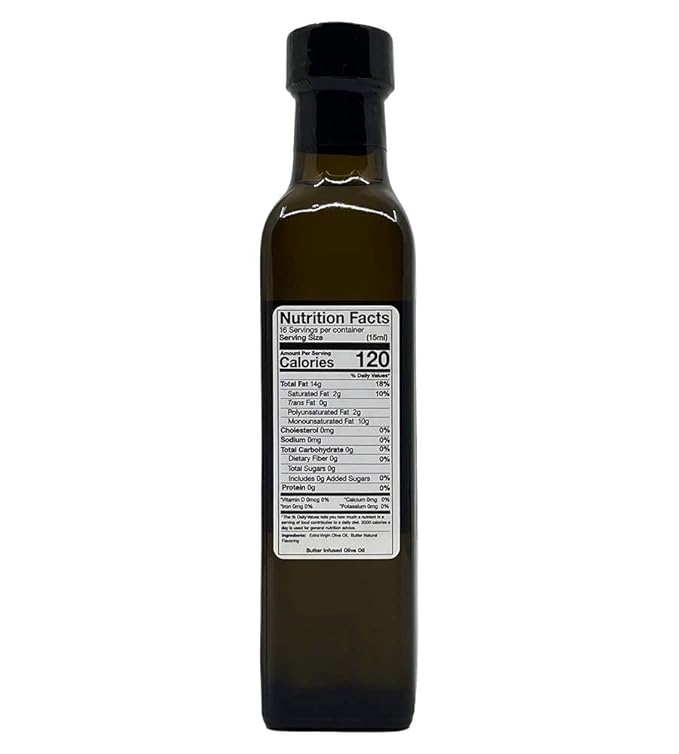 In Love Gourmet Extra Virgin Olive Oil Butter Natural Flavor Infused Gourmet Olive Oil 250ML/8.5oz Awesome Buttery Flavored Extra Virgin Olive Oil.