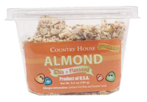 Country House ALMOND CRUNCH PACK (5 Counts) with Chia and Flaxseed All Natural Easy to Read Ingredients No Artificial or Natural Flavors Added No Gluten Low Sodium and a Crisp in Every Bite!