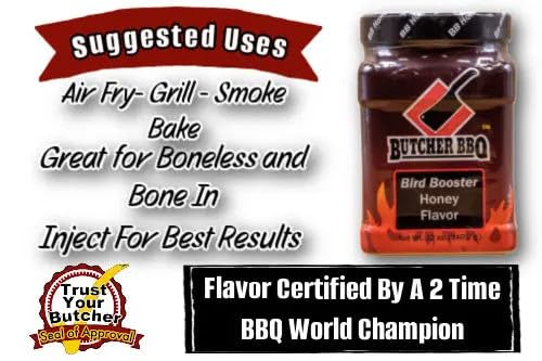 Butcher BBQ | Bird Booster Honey Flavor Injection and Marinade | Use with Chicken and Turkey | Increases Moisture | Adds Flavor | Perfect for Thanksgiving Turkeys