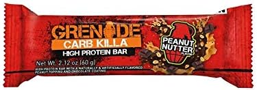 Grenade Carb Killa Protein Chocolate Bar | 21g High Protein Snack | High Protein Low Sugar | Peanut Butter Energy Bars | Peanut Nutter12 Count (Pack of 1)