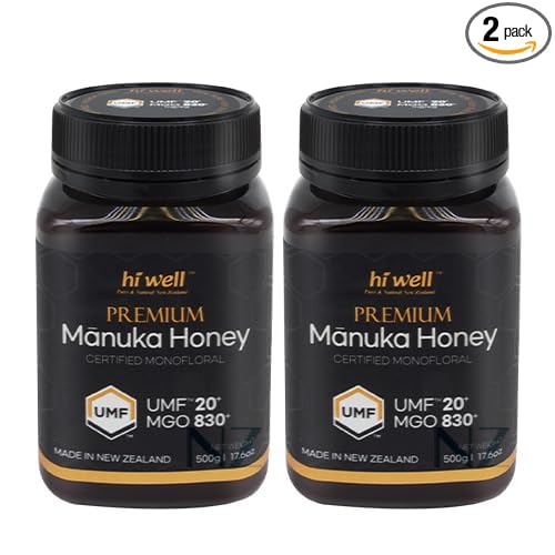 (Pack of 2) Hi Well Premium Manuka Honey Certified Monofloral UMF 20+ MGO 830+ 500g