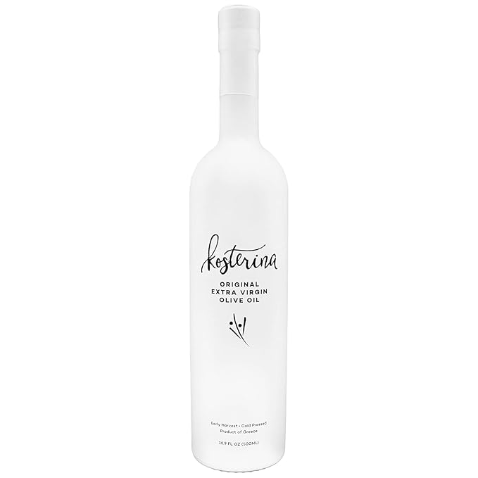 Kosterina Original Extra Virgin Olive Oil | Polyphenol Rich Greek Olive Oil Cold-Pressed EVOO Early Harvest Koroneiki Olives | High Antioxidant Natural Superfood | Harvested in Greece (16.9 oz)