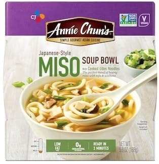 Annie Chun's Japanese Style Noodle and Soup Bowls Bundlle with Yakisoba Peanut Sesame Spicy Miso Ramen Miso Teriyaki Shoyu Ramen (Pack of 6) and Make Your Day Sporks