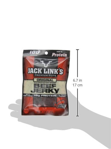 Jack Link's Beef Jerky 100 Calorie Pack Original 1.25-Ounce Bags (Pack of 12)