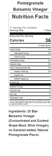 Pacifica Culinaria Aged Balsamic Vinegar (Pomegranate)