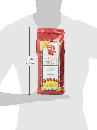 Puroast Low Acid Coffee Half Caff | Half Caff Decaf French Roast Whole Bean | Dark Roast | High Antioxidants &amp High pH |No Bitter Aftertaste | Reduced Heartburn &amp GERD | Suitable for Cold Brew