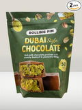 Dubai Style Chocolate Pistachio Pralines – Pack of 2 | Product of Belgium | 100 Wrapped Pieces | Rich Milk Chocolate with Crunchy Kadayif &amp Pistachio Filling | 2 x 17.64 oz Gift Boxes