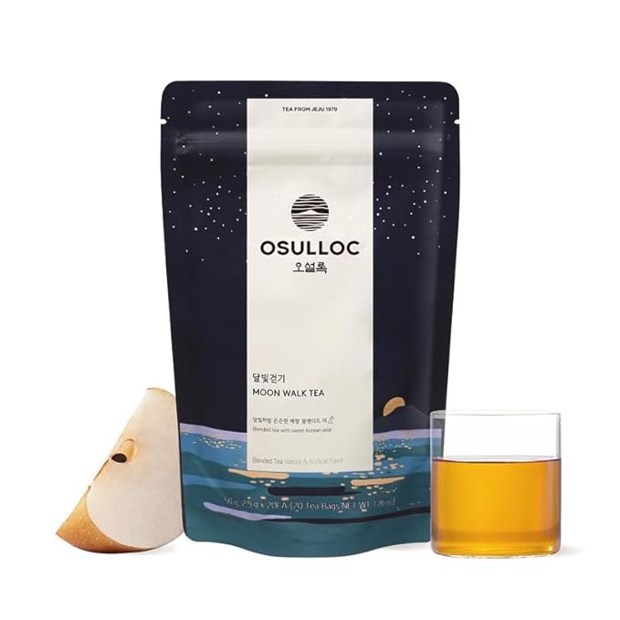 OSULLOC Moon Walk Tea (Korean Pear Flavor) | Sweet Fruit Tea | 20 Pyramid Tea Bags 1.76oz
