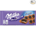 Milka Milk Chocolate with Whole Oreo Cookies 92g/3.24oz (Pack of 9)