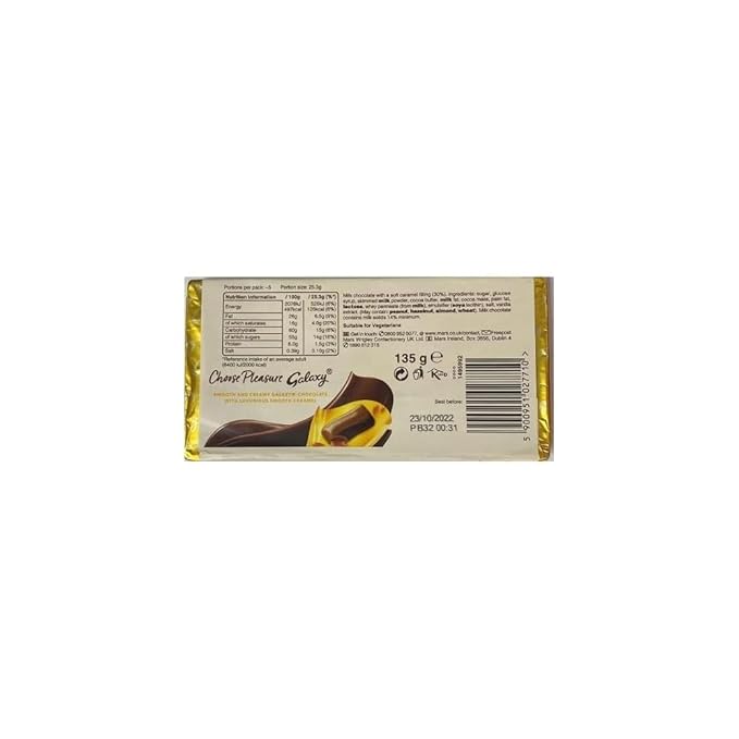 Galaxy Caramel Chocolate Block - 135g - Pack of 4 (135g x 4)