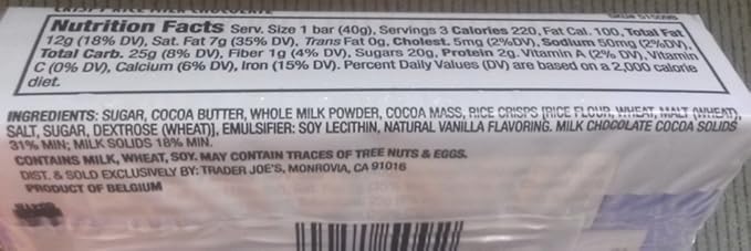 NEW Trader Joe's Crispy Rice Milk Chocolate Candy Bars 6 PACK (18 candy bars ...