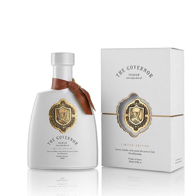 The Governor Limited Edition Extra Virgin Olive Oil - Unfiltered Cold-Pressed Early Harvest Single Origin - Peppery Robust Spicy Notes - Packed with Polyphenols Oleocanthal Antioxidants 500ml