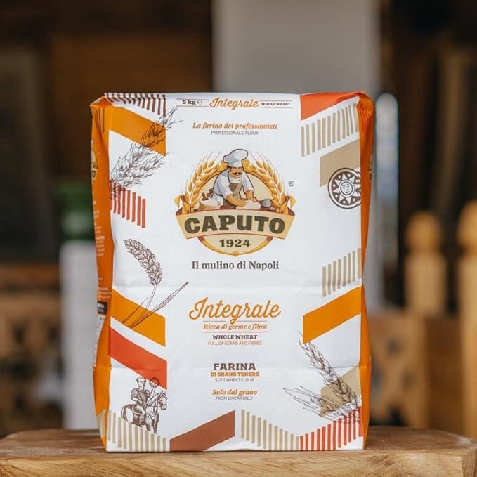 Antimo Caputo Integrale Whole Wheat Flour 11 LB Bag - Naturally contains Wheat Bran &amp Germ From Italy