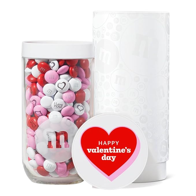 M&ampM’S Valentine's Day Gift Jar Unique Valentine Gift filled with Pre-Designed M&ampM’S Candies