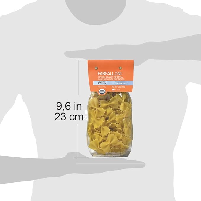 Sanremo Organic Farfalloni Specialty Pasta (Pack of 12)