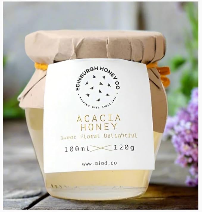 Edinburgh Honey Co. Set of 2 Jars Scottish Acacia Honey 100 ml (3.4 oz) Each