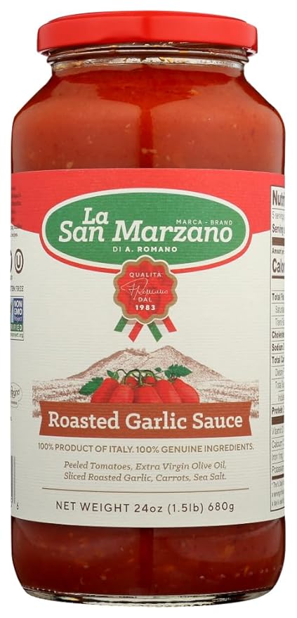La San Marzano 313292 24 fl oz Sauce Roasted Garlic - Pack of 6