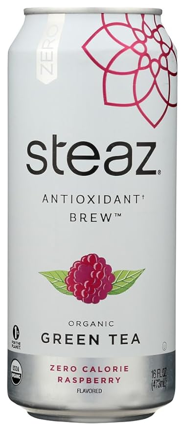 Steaz ZERO Calorie Raspberry 48x 16 Oz