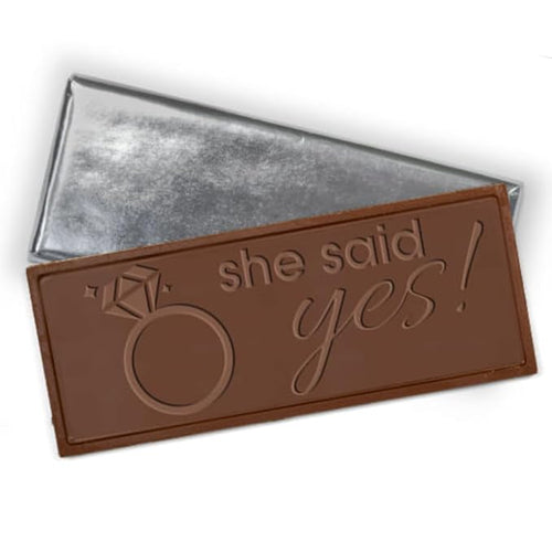 36 Pack Personalized She Said Yes Bridal Shower And Engagement Celebration Embossed Milk Chocolate Bars For Event Gifts For Guests Elegant Giveaways Party Favors &amp More