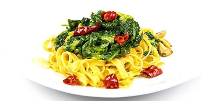 Fettuccine with Chilli Pepper Egg Gourmet Pasta (Pack of 4) - Italian Fettuccine Al Pepperoncino Pasta Di Campofilone- Imported Italian Egg Pasta- 8.8 ounces / 250 grams
